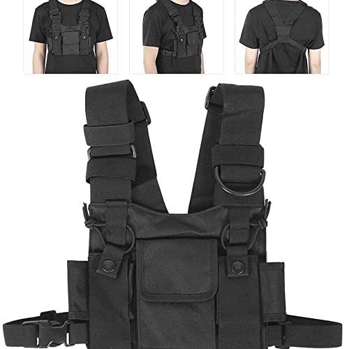 Croogo Universal Hands Free Radio Front Pack Pouch Hiphop Bag Chest Rig Vest Bag Harness Bag Two Way Radio Walkie Talkie Vest