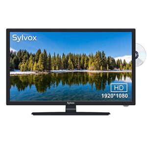 sylvox 27 inch tv 12/24 volt tv full hd rv tv,1080p,built-in dvd player and fm radio, for home, rv camper and mobile use