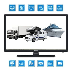 SYLVOX 27 Inch TV 12/24 Volt TV Full HD RV TV,1080P,Built-in DVD Player and FM Radio, for Home, RV Camper and Mobile Use