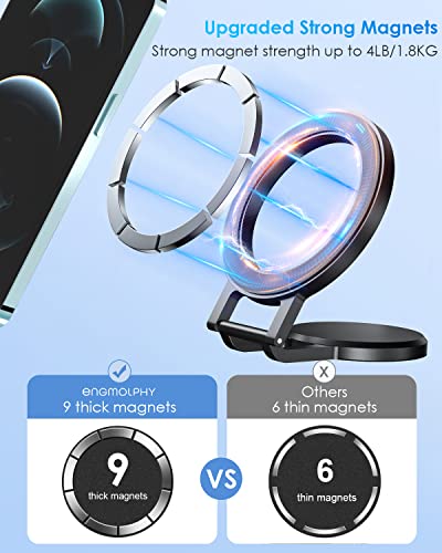 enGMOLPHY Compatible with MagSafe Car Mount [All Metal Design] Magnetic Dashboard Phone Holder for Car [4LB Magnet Power] Fit for Magsafe iPhone 14 13 12 Pro/Max/Mini/Plus MagSafe Case