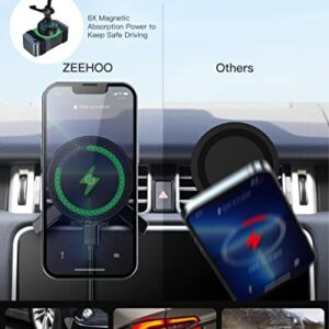 [Semiconductor Cooling] MagSafe Car Charger, ZeeHoo MagSafe Car Mount Charger Wireless Fast Charging for iPhone 14 13 12 Pro Max Mini,15W Cooling Charging Air Vent Phone Holder