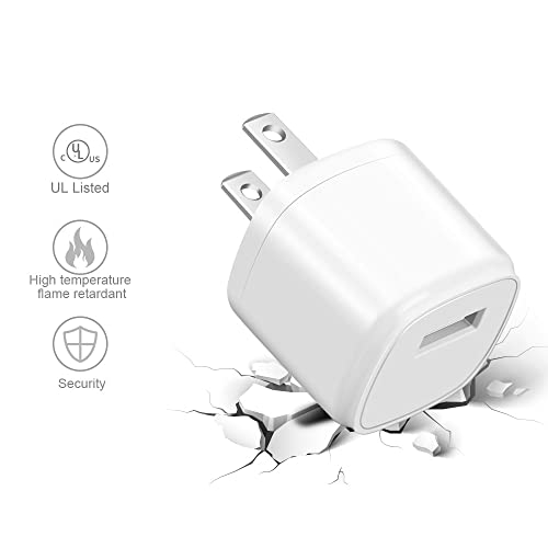 USB Wall Charger Block,ZLONXUN 3-Pack 5V Charger Plug Charging Cube Compatible with iPhone, iPod,Watch,eReader and More (3 Pack)