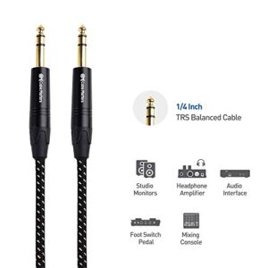 Cable Matters Premium Braided Balanced 1/4 Inch TRS Cable 25 ft (1/4 to 1/4 Cable)