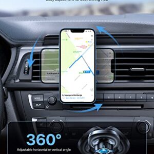 Miracase MagSafe Car Mount [16 Strongest Magnets] 2 in 1 Super Stable Dashboard & Air Vent Car Phone Mount Compatible with iPhone 14 13 12 Pro Max Plus Mini All Phones (Black)