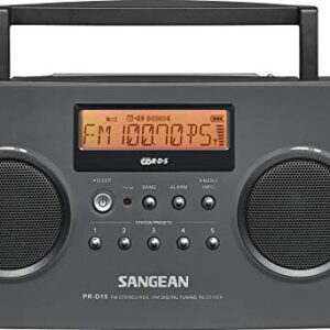 Sangean PR-D15 Digital Portable Stereo RDS Receiver Gray