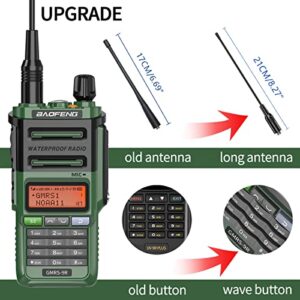 Baofeng GMRS Radio GMRS-9R Rechargeable Handheld Radio Waterproof IP67 Two Way Radio (Upgrade of UV-5R) Walkie Talkie with NOAA Scanning&Receiving, GMRS Repeater Capable