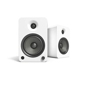 kanto yu6 powered speakers with bluetooth and phono preamp | matte white | pair