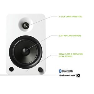 Kanto YU6 Powered Speakers with Bluetooth and Phono Preamp | Matte White | Pair