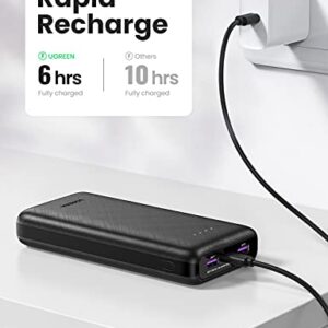 UGREEN Portable Charger 20000mAh - PD 20W Power Bank Fast Charging Including 2 USB-C Cables, Compatible with Samsung Galaxy S23/S22/S21/S20/S10, iPhone 14/iPhone 13/iPhone 12 Series/iPad