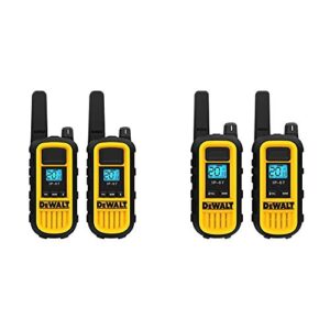 dewalt dxfrs800 2 watt heavy duty walkie talkies – two-way radio with vox (2 pack) & dxfrs300 1 watt heavy duty walkie talkies – long range & rechargeable two-way radio with vox (2 pack)