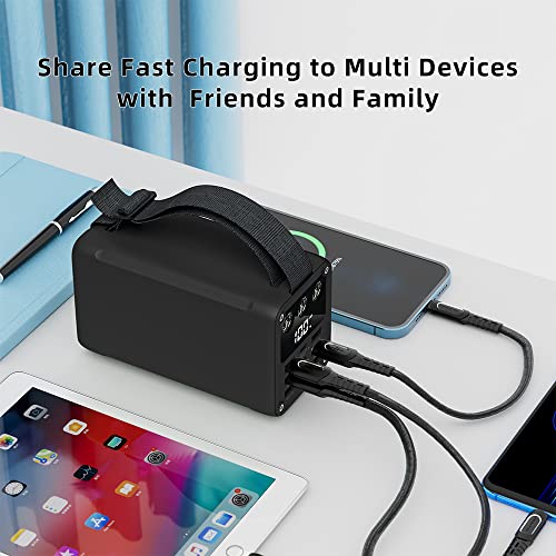 KONFULON 60000mAh High Capacity Power Bank Fast Charging USB C PD 20W Battery Packs with 7 Outputs 22.5W & LCD Display Battery Bank for iPhone, Samsung, iPad,MacBook & Outdoors Camping