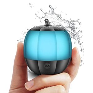 lfs portable bluetooth speakers with lights mini wireless speaker, 7 color lights, 12h playtime, tws pairing, ipx5 waterproof, night light small speaker for home, outdoor, christmas