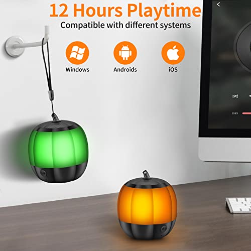 LFS Portable Bluetooth Speakers with Lights Mini Wireless Speaker, 7 Color Lights, 12H Playtime, TWS Pairing, IPX5 Waterproof, Night Light Small Speaker for Home, Outdoor, Christmas