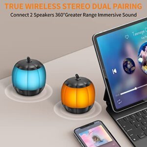 LFS Portable Bluetooth Speakers with Lights Mini Wireless Speaker, 7 Color Lights, 12H Playtime, TWS Pairing, IPX5 Waterproof, Night Light Small Speaker for Home, Outdoor, Christmas