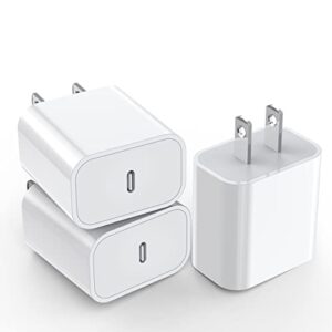 apple charger, 3pack usb c charger block [apple mfi certified] usb c wall charger pd 3.0 usb c adapter with type c charger fast charging plug for iphone 14/13/12/11/x, ipad/ipad pro/ipad mini/ipad air