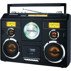Studebaker Sound Station Portable Stereo Boombox with Bluetooth/CD/AM-FM Radio/Cassette Recorder (Black)