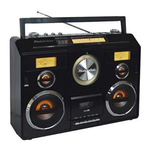 Studebaker Sound Station Portable Stereo Boombox with Bluetooth/CD/AM-FM Radio/Cassette Recorder (Black)