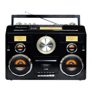Studebaker Sound Station Portable Stereo Boombox with Bluetooth/CD/AM-FM Radio/Cassette Recorder (Black)