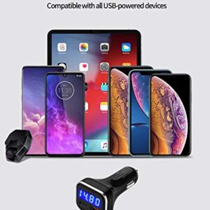 USB C Car Charger Adapter with Voltage Meter Battery Monitor, 30W Cigarette Lighter Type C Fast Charge Power Delivery & Quick Charge 3.0 with LED Display Compatible With iPhone 12, Galaxy S10, Pixel 4