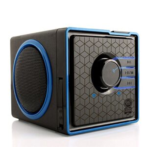 gogroove sonaverse bx wired portable speaker with usb music player – cube speaker with usb flash drive mp3 input, 3.5mm aux port, playback buttons, rechargeable 5 hour battery (wired aux only)
