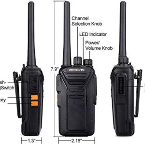 Retevis RT27 Walkie Talkies,Two Way Radio with Shoulder Speaker Mic,2 Way Radios Long Range,USB Charging Base,Local Alarm,Walkie Talkie for Adults Construction Site School Security(5 Pack)