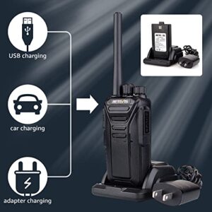 Retevis RT27 Walkie Talkies,Two Way Radio with Shoulder Speaker Mic,2 Way Radios Long Range,USB Charging Base,Local Alarm,Walkie Talkie for Adults Construction Site School Security(5 Pack)