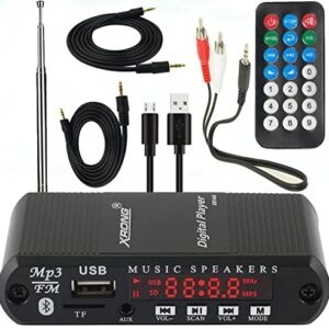 Bluetooth Audio Receiver FM Radio,MP3 Digital Player,LED 4-Digital Display,SD Card/USB Playback 3.5mm Audio Output(Black)