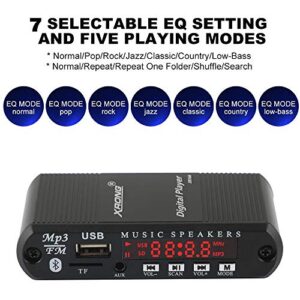 Bluetooth Audio Receiver FM Radio,MP3 Digital Player,LED 4-Digital Display,SD Card/USB Playback 3.5mm Audio Output(Black)