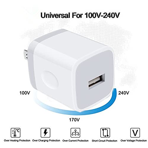 USB Wall Charger, Charger Adapter, VectorTech (10 Pack) 5V/1Amp Single Port Quick Charger Plug Cube for iPhone 7/6S/6S Plus/6 Plus/6/5S/5, Samsung Galaxy S7/S6/S5 Edge, LG, HTC, Huawei, Moto, Kindle