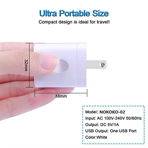 USB Wall Charger, Charger Adapter, VectorTech (10 Pack) 5V/1Amp Single Port Quick Charger Plug Cube for iPhone 7/6S/6S Plus/6 Plus/6/5S/5, Samsung Galaxy S7/S6/S5 Edge, LG, HTC, Huawei, Moto, Kindle