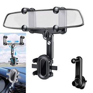 wocraft rearview mirror phone holder for car 360° rotatable and retractable car phone holder with air vent clip for all mobile phones and all car m741