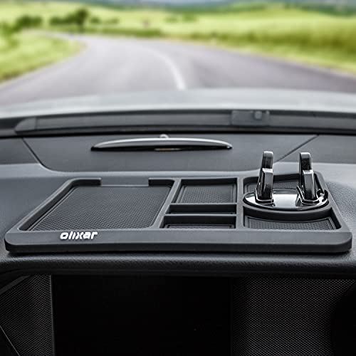 Olixar Car Dashboard Tray - Sticky Dash Mat Car Phone Holder with Mount - Large Non Slip Gel Pad - Washable - Car Dashboard Accessories - Holder for Keys, Cell Phone, Coins and Glasses