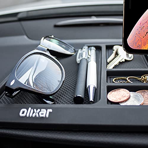 Olixar Car Dashboard Tray - Sticky Dash Mat Car Phone Holder with Mount - Large Non Slip Gel Pad - Washable - Car Dashboard Accessories - Holder for Keys, Cell Phone, Coins and Glasses