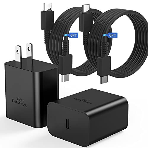 Type C Charger, 2 Pack 45W USB C Wall Charger Super Fast Charging Block & 6ft C Cable for Samsung Galaxy S22 Ultra/ S22+/S22, Note 10+/Note 20/S21/S10/S9, Galaxy Tab S7/S7+/S8/S8+/S8 Ultra,PPS Charger