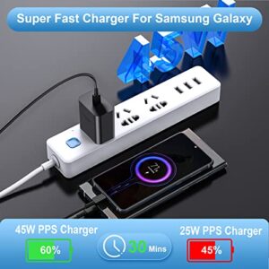 Type C Charger, 2 Pack 45W USB C Wall Charger Super Fast Charging Block & 6ft C Cable for Samsung Galaxy S22 Ultra/ S22+/S22, Note 10+/Note 20/S21/S10/S9, Galaxy Tab S7/S7+/S8/S8+/S8 Ultra,PPS Charger
