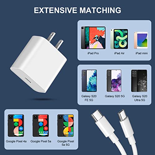 USB C Wall Charger 20W PD Adapter Compatible iPhone 14/14 Pro/14 Pro Max/14 Plus/13 12 11 Pro Max/Pro/Mini/Xs Max/XR/X