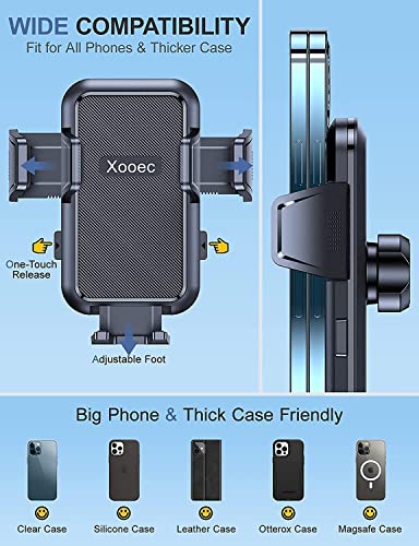 Xooec Car Phone Holder Mount, [Horizontal & Vertical Vents Friendly] Universal Stable Air Vent Cell Phone Car Mount with Metal Hook Clip for iPhone 14 13 12 11 Pro Max Samsung Galaxy Note S21 Ultra