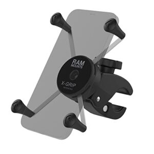 RAM MOUNTS X-Grip Large Phone Mount with Low-Profile RAM Tough-Claw RAM-HOL-UN10-400-2U for Rails 0.625" to 1.5" in Diameter