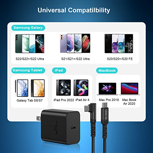 Super Fast Charger Type C, Costyle 45W USB C Charger PPS/PD Fast Charging Block with 6FT Right Angle Type C Cable for Samsung Galaxy S22 S23 Ultra S23 Plus S21 S20 FE,Galaxy Tab S7 S8 Ultra,Steam Deck