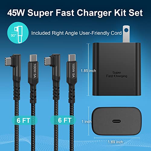 Super Fast Charger Type C, Costyle 45W USB C Charger PPS/PD Fast Charging Block with 6FT Right Angle Type C Cable for Samsung Galaxy S22 S23 Ultra S23 Plus S21 S20 FE,Galaxy Tab S7 S8 Ultra,Steam Deck