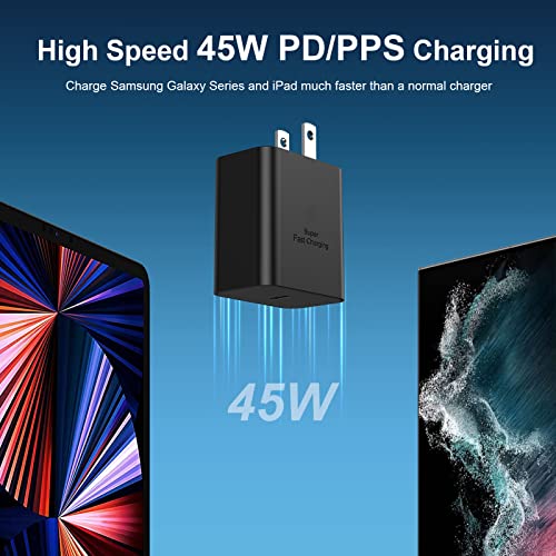 Super Fast Charger Type C, Costyle 45W USB C Charger PPS/PD Fast Charging Block with 6FT Right Angle Type C Cable for Samsung Galaxy S22 S23 Ultra S23 Plus S21 S20 FE,Galaxy Tab S7 S8 Ultra,Steam Deck