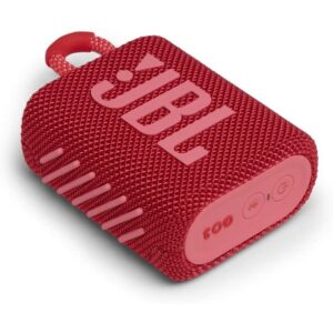 JBL GO 3 Waterproof Ultra Portable Bluetooth Speaker Bundle with Megen Hardshell Case (Red)