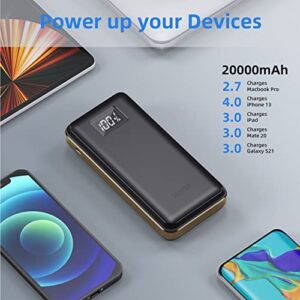 imuto 20000mah Power Bank,22.5W Portable Charger USB C PD3.0+QC 4.0 Fast Charging Power Bank,LED Display External Battery Pack Compatible with iPhone 14 13 12Pro iPad Samsung Google Pixel LG etc