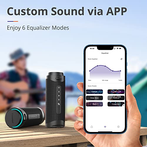 Tronsmart T7 Portable Bluetooth Speakers with 30W 360° Surround Sound, Bluetooth 5.3, Enhanced Bass, Wireless Stereo Pairing, Custom EQ via APP, IPX7 Waterproof Speaker for Party, Home, Outdoor