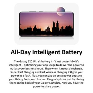 Samsung Galaxy S20 Ultra 5G, US Version, 128GB, Cosmic Black for AT&T (Renewed)