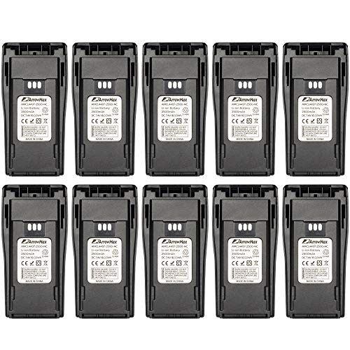 Arrowmax 10 Pack 10PS-AMCL4497-2500-D High Capicity Liion Battery for Motorola CP200 MOTOTRBO CP200D EP450 as NNTN4497