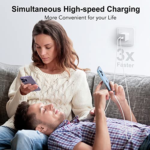 2 Pack USB C Fast Charger, 40W Wall Charger Block for 2 Ports 20W, Dual Fast Charger Block Compatible with iPhone 14/14 Plus/14 Pro Max/13/12 Pro Max/Mini/11/XS/XR/X, iPad, Samsung, LG