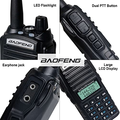 BaoFeng Radio BaoFeng UV-82 Ham Radio 144-148/420-450Mhz 2 Way Radio with Driver Free Programming Cable and Long Antenna(5 Pack-Black)