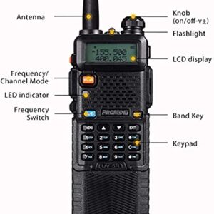 Baofeng UV-5R Dual Band Two Way Radio with 3800mAh Li-ion Battery, Walkie Talkie,Upgrade Version(144-148/420-450Mhz)