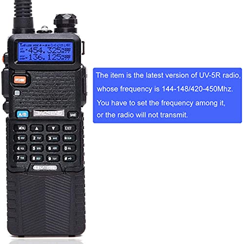 Baofeng UV-5R Dual Band Two Way Radio with 3800mAh Li-ion Battery, Walkie Talkie,Upgrade Version(144-148/420-450Mhz)